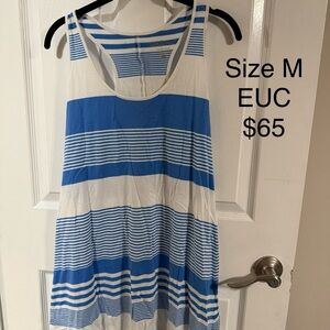 Blue and White Striped Tank Top